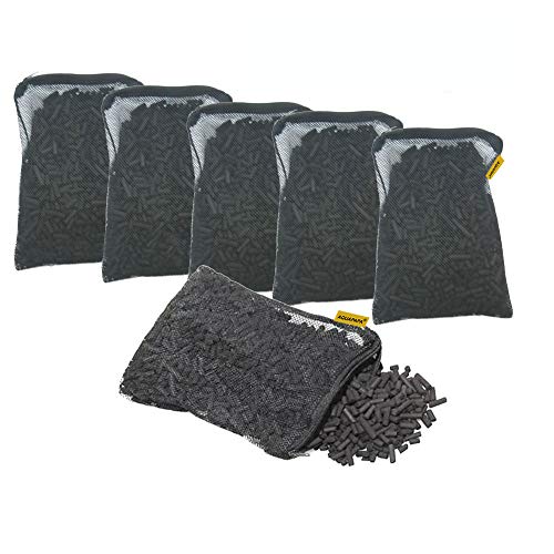 AQUAPAPA 6 lbs Carbon Charcoal Filter Media Pellets in 6 Mesh Bags for Aquarium Fish Tanks