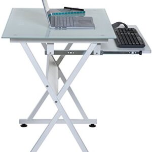 OneSpace Ultramodern Glass Computer Desk, White