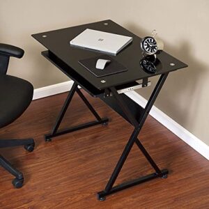 OneSpace Ultramodern Glass Computer Desk, Black