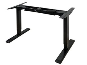 ergomax adjustable ergonomic standing workstation electric desk frame w/dual motor, tabletop not included, 50 inch max height, black