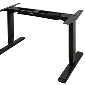 ErgoMax Adjustable Ergonomic Standing Workstation Electric Desk Frame w/Dual Motor, Tabletop Not Included, 50 Inch Max Height, Black