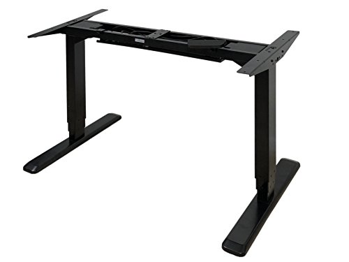 ErgoMax Adjustable Ergonomic Standing Workstation Electric Desk Frame w/Dual Motor, Tabletop Not Included, 50 Inch Max Height, Black