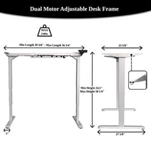 ErgoMax Adjustable Ergonomic Standing Workstation Electric Desk Frame w/Dual Motor, Tabletop Not Included, 50 Inch Max Height, Black