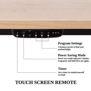 ErgoMax Adjustable Ergonomic Standing Workstation Electric Desk Frame w/Dual Motor, Tabletop Not Included, 50 Inch Max Height, Black