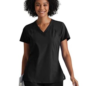 BARCO One 5105 4 Pkt V-Neck Princess Perforated Panel (Black, Medium)