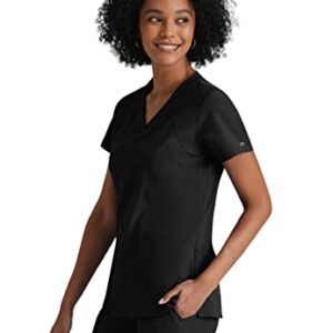 BARCO One 5105 4 Pkt V-Neck Princess Perforated Panel (Black, Medium)