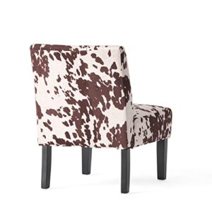 Christopher Knight Home Kassi Fabric Dining Chair, Milk Cow 29.5D x 22.75W x 32.5H in