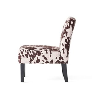 Christopher Knight Home Kassi Fabric Dining Chair, Milk Cow 29.5D x 22.75W x 32.5H in