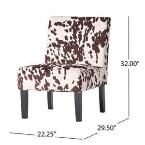 Christopher Knight Home Kassi Fabric Dining Chair, Milk Cow 29.5D x 22.75W x 32.5H in