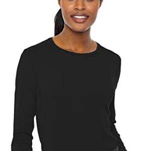 Med Couture Women's 'Activate' Performance Long Sleeve Knit Tee, Black, Large