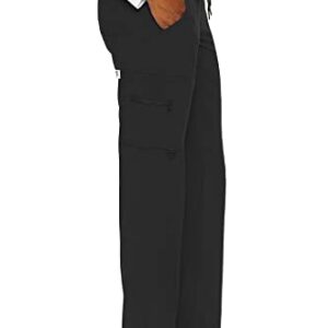 Med Couture Scrub Pants Women, Yoga Cargo Pocket Scrub Pant,Black, Large