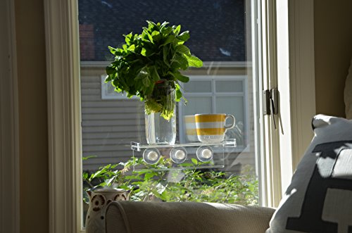 LaBrinx Designs Medium Suction Cup Shelf - Live Plants, Windows, and Bathrooms