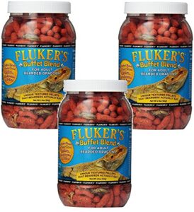 fluker's buffet blend adult bearded dragon formula, 2.9 ounce (3 pack)