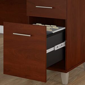 Bush Furniture WC81730 L Shaped Desk with Storage, 60W, Hansen Cherry