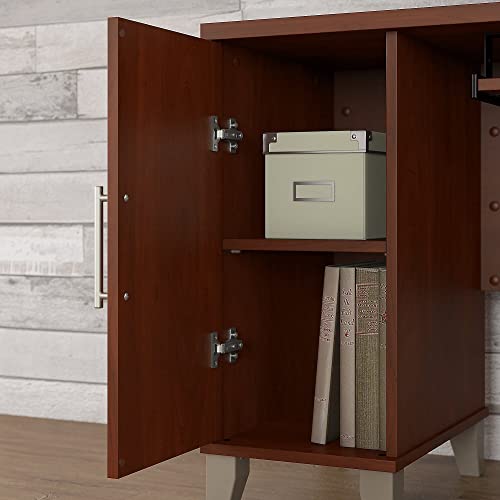 Bush Furniture WC81730 L Shaped Desk with Storage, 60W, Hansen Cherry