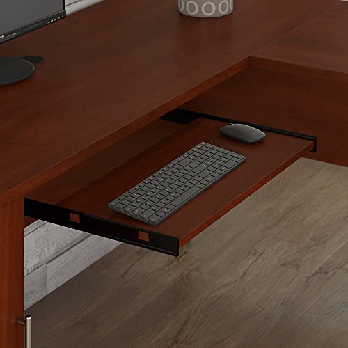 Bush Furniture WC81730 L Shaped Desk with Storage, 60W, Hansen Cherry