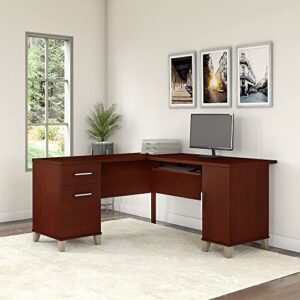 Bush Furniture WC81730 L Shaped Desk with Storage, 60W, Hansen Cherry