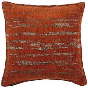 mcalister textiles luxury orange textured chenile cushion cover for bedroom & living room decor - 49x49 cm - 20x20 inches