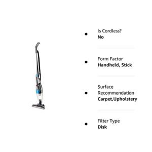 NEW Bissell 3 in 1 Lightweight Stick Hand Vacuum Cleaner, Corded - Convertible to Handheld Vac, Grey