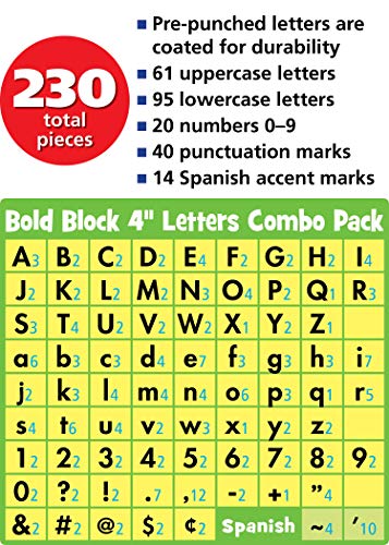 Teacher Created Resources Black Bold Block 4" Letters Combo Pack (TCR5822)