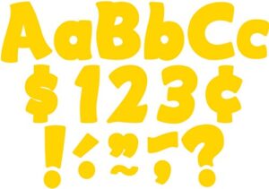 teacher created resources yellow gold fantastic 4" letters combo pack (tcr5818)