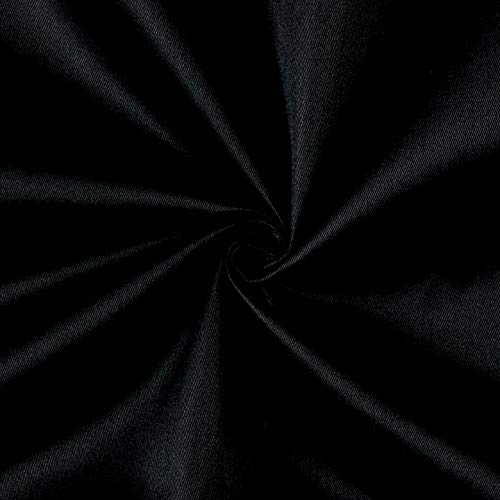 Polyester/Cotton Twill Black, Fabric by the Yard