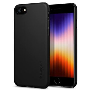 spigen thin fit designed for iphone se 2022 case/iphone se 3 case 2022 / iphone se 2020 case/iphone 8 case/iphone 7 case - black