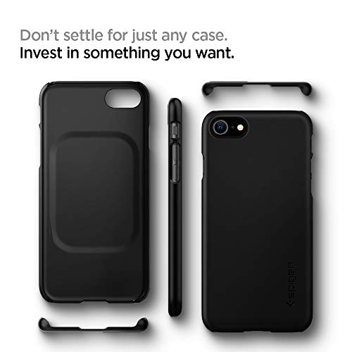 Spigen Thin Fit Designed for iPhone SE 2022 Case/iPhone SE 3 Case 2022 / iPhone SE 2020 Case/iPhone 8 Case/iPhone 7 Case - Black