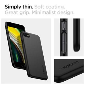 Spigen Thin Fit Designed for iPhone SE 2022 Case/iPhone SE 3 Case 2022 / iPhone SE 2020 Case/iPhone 8 Case/iPhone 7 Case - Black