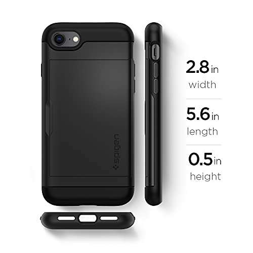 Spigen Slim Armor CS Case Compatible with iPhone SE 2022 5G, iPhone SE 2020, iPhone 8 and iPhone 7 - Black