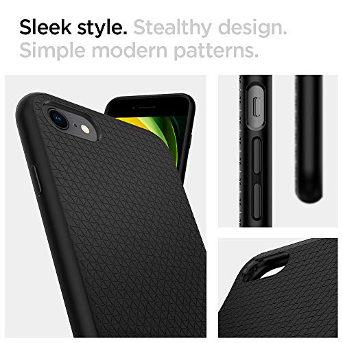 Spigen Liquid Air Armor Designed for iPhone SE 2020 Case/Designed for iPhone 8 Case (2017) / Designed for iPhone 7 Case (2016) - Black
