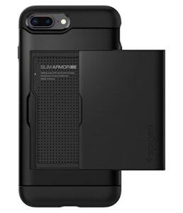 spigen slim armor cs designed for iphone 8 plus case (2017) / designed for iphone 7 plus case (2016) - black