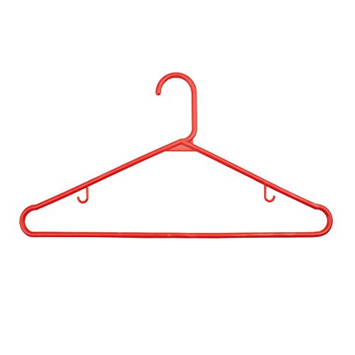 NAHANCO TBRHU Heavy Duty Plastic Tubular Hangers, Home Use, Made in The USA, Red (Pack of 24)