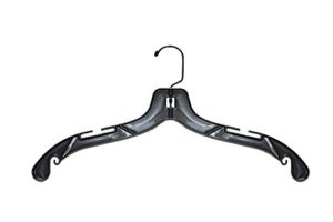 nahanco 2505bhhu plastic shirt hanger with black hook home use pack of 50, black, 17"