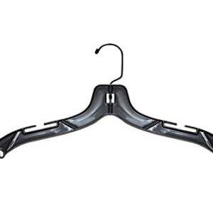 NAHANCO 2505BHHU Plastic Shirt Hanger with Black Hook Home Use Pack of 50, Black, 17"