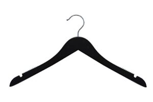 nahanco 20417hu wooden shirt hangers,"nahanco line", home use, 17", high gloss black (pack of 25)