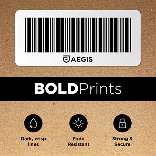 Aegis Adhesives - 2 ¼” X 1 ¼” Direct Thermal Labels for Barcodes, Address, Perforated & Compatible Rollo, Zebra, & Other Desktop Label Printers (12 Rolls, 1000/Roll)