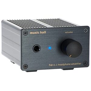 music hall ha11.1 ultra-low-noise amplifier for exceptional clarity with high end headphones - extruded aluminum chassis