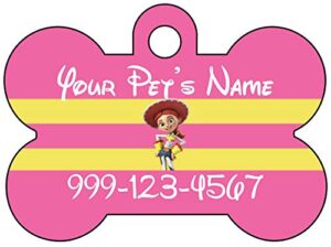 toy story jessie dog tag pet tag id personalized w/ name & number