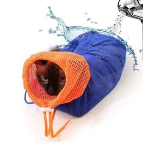 cat grooming bag puppy dog cleaning polyester soft mesh scratch & biting resisted for bathing injecting examining nail trimming