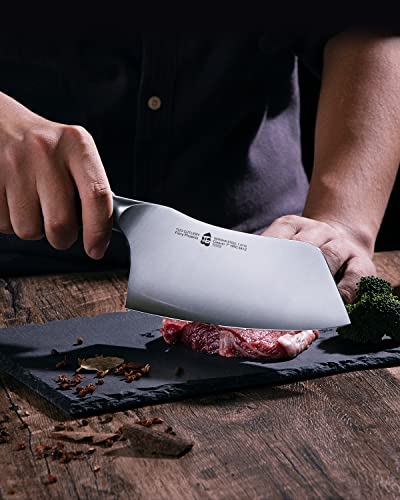 TUO Cleaver Knife, Chinese Chef Knife Stainless Steel 7 inch Vegetable Meat Cleaver with Pakkawood Handle, Heavy Duty Blade for Home Kitchen