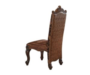 acme furniture versailles 2-tone light brown and cherry oak side chair set of 2