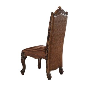 ACME FURNITURE Versailles 2-Tone Light Brown and Cherry Oak Side Chair Set of 2