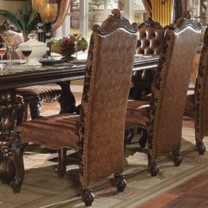 ACME FURNITURE Versailles 2-Tone Light Brown and Cherry Oak Side Chair Set of 2