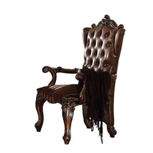 acme furniture versailles 2-tone light brown arm chair set of 2