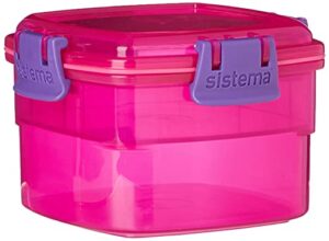 sistema lunch collection snack container, 13.5 oz./0.4 l, pink