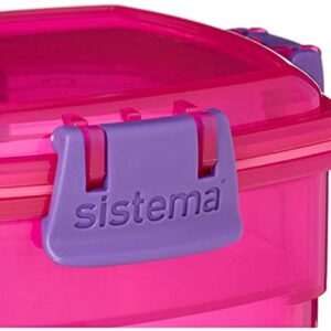Sistema Lunch Collection Snack Container, 13.5 oz./0.4 L, Pink