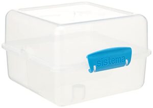 sistema to go collection lunch cube, 47.3 oz./1.4 l, clear/blue