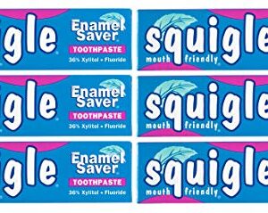 Squigle Enamel Saver Toothpaste (Canker Sore Prevention & Treatment) Prevents Cavities, Perioral Dermatitis, Bad Breath, Chapped Lips - 6 Pack