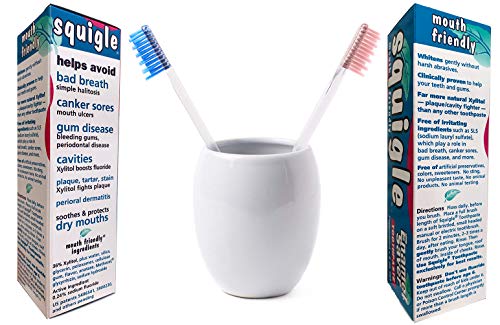 Squigle Enamel Saver Toothpaste (Canker Sore Prevention & Treatment) Prevents Cavities, Perioral Dermatitis, Bad Breath, Chapped Lips - 6 Pack